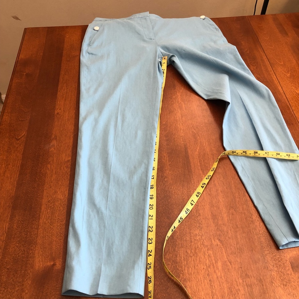 rag & bone | Blue linen tapered spring summer designer trouser dr… - Picture 14 of 16